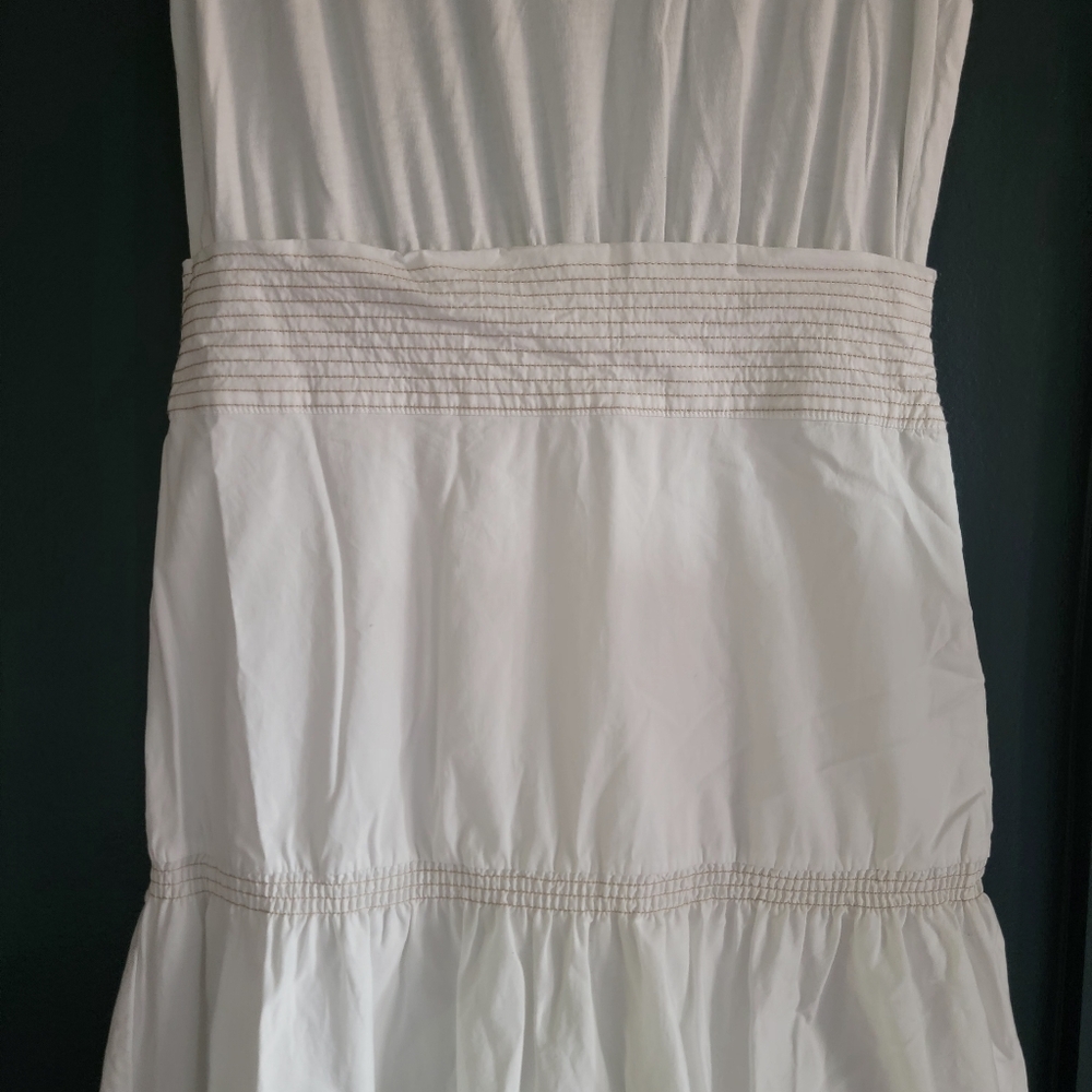 Veronica Beard Amaia Tiered Embroidered Casual‎ Midi Dress 100% Cotton White XS - Picture 7 of 16